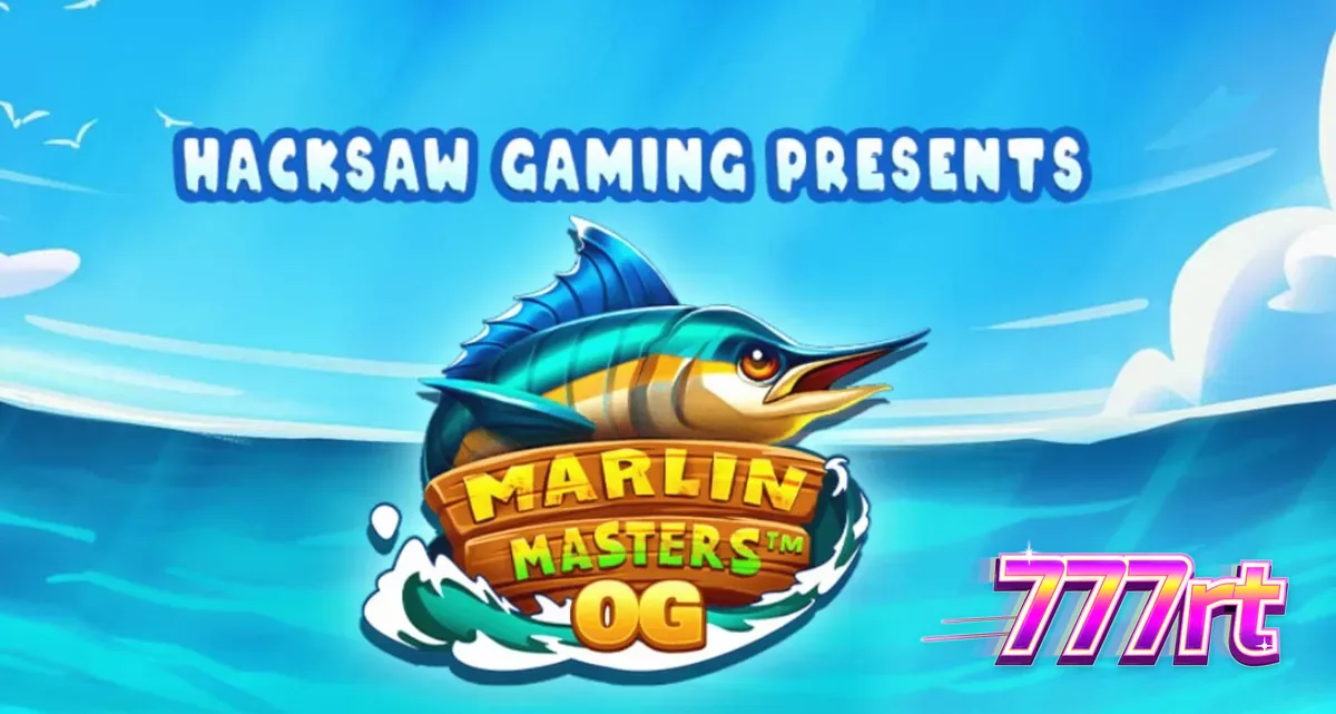 Tampilan antarmuka mobile game slot Marlin Masters OG dengan latar belakang laut yang cerah