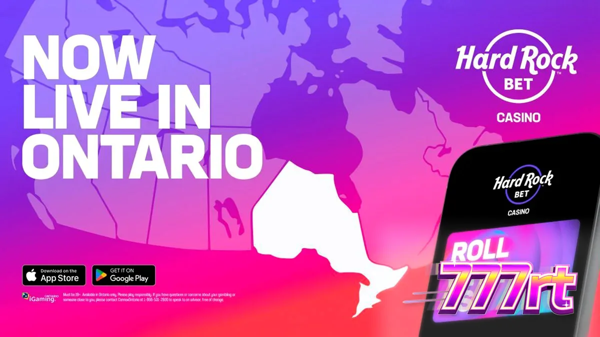 Antarmuka platform Hard Rock Bet di perangkat seluler yang menampilkan berbagai pilihan permainan kasino.